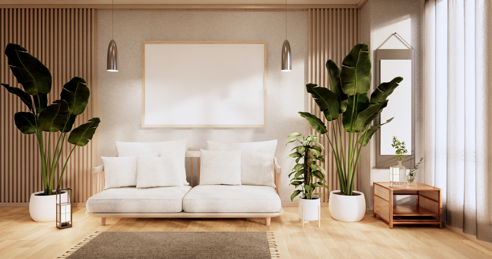 Sofa Furniture and Modern Room Design Minimal.3D Rendering